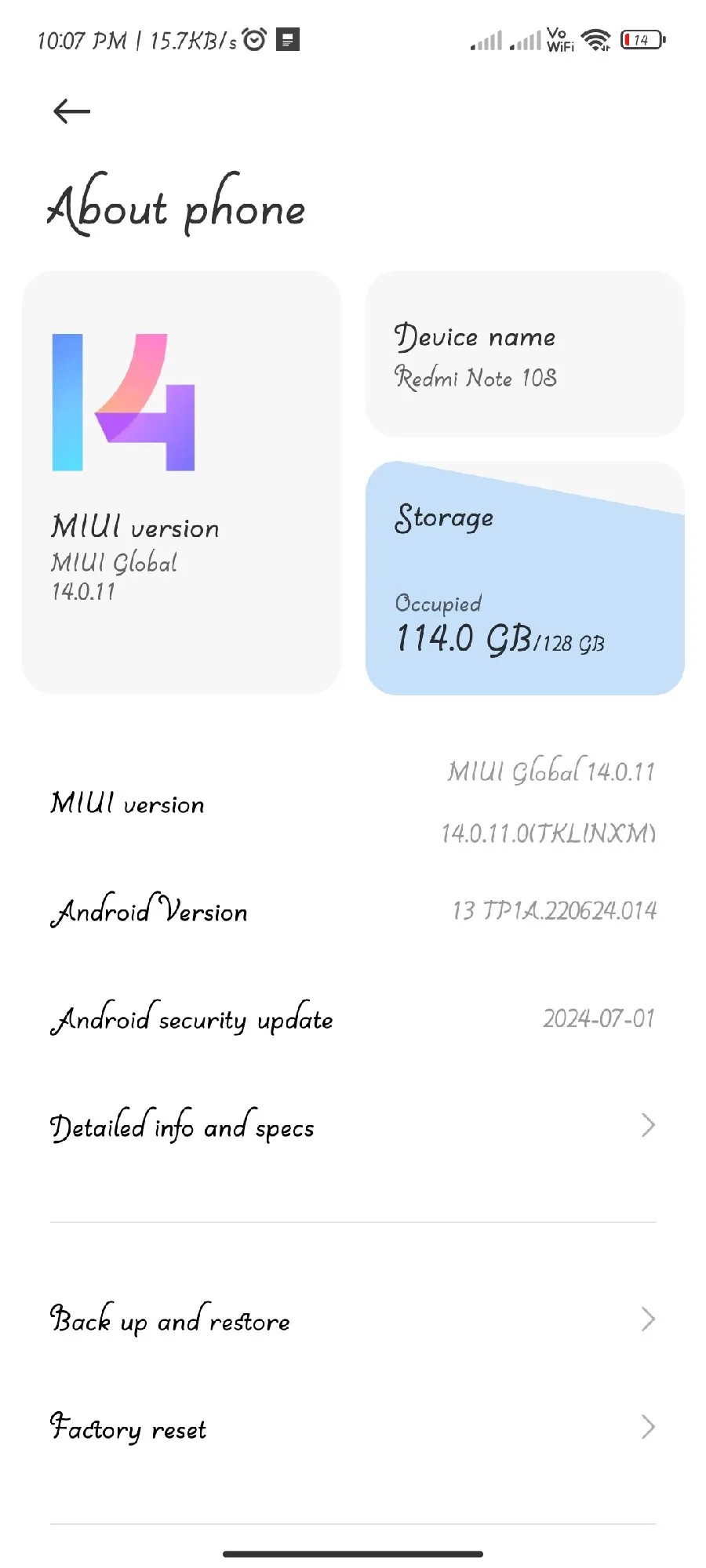Xiaomi Redmi Note 10S